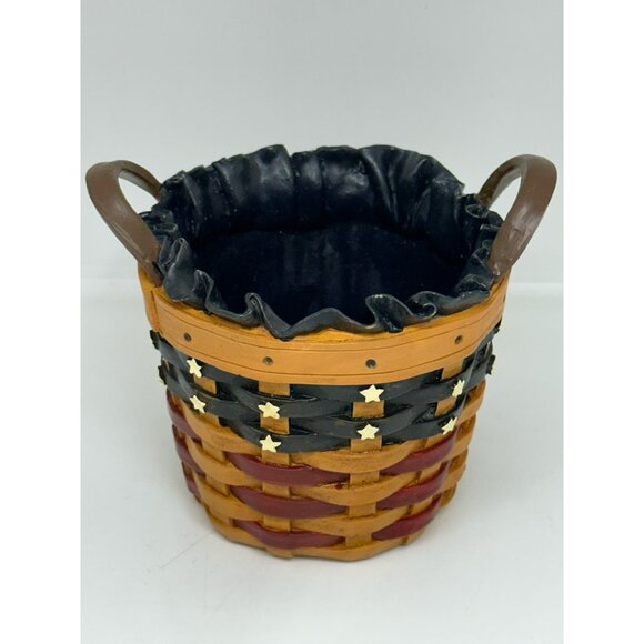 VTG Longaberger Resin Basket-Style Planter 4"x5" – Decorative Pot with Wear - Picture 4 of 9